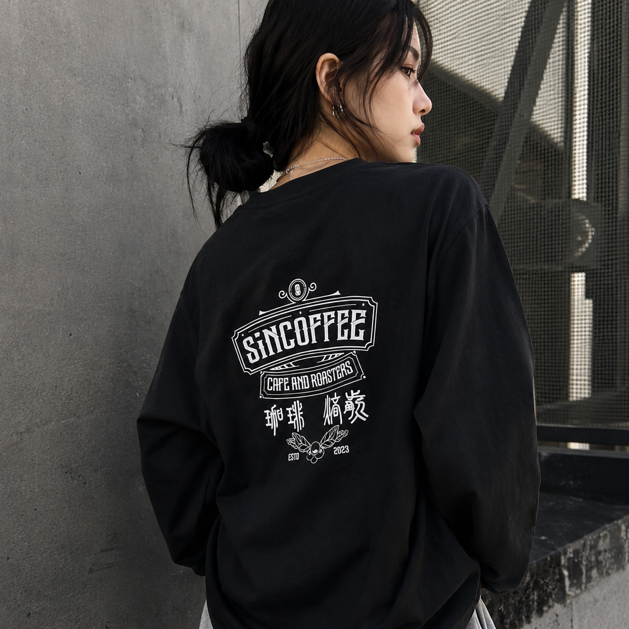 SiN COFFEE LONG SLEEVE TEE / BLACK